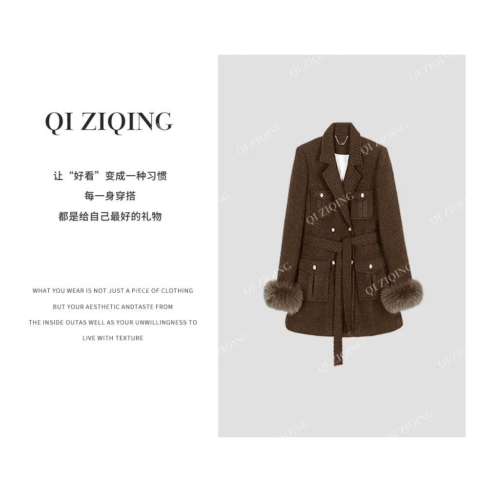 【柏林童话】2023冬季新款狐狸毛白鸭羽绒服1833159