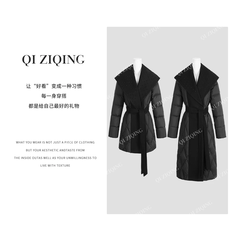【瑞雪恋歌】2023冬新款大翻领收腰羽绒服37C2170
