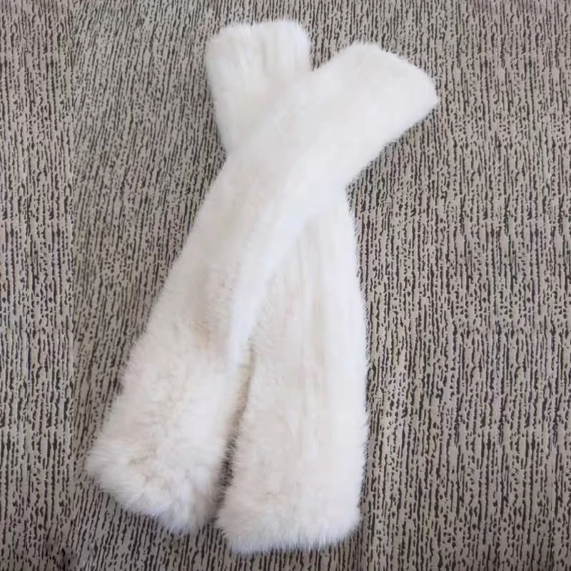 水貂毛皮草袖套半截手套貂皮袖子假袖子女秋冬保暖手臂套护腕露指