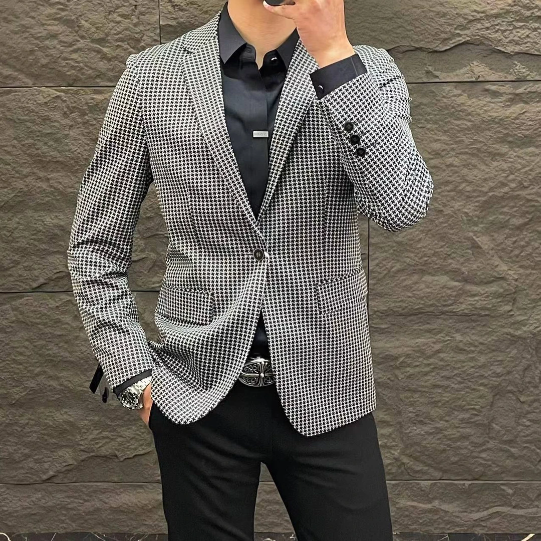 X 90126轻奢高品欧货定制款时尚男士春秋修身款西服上装