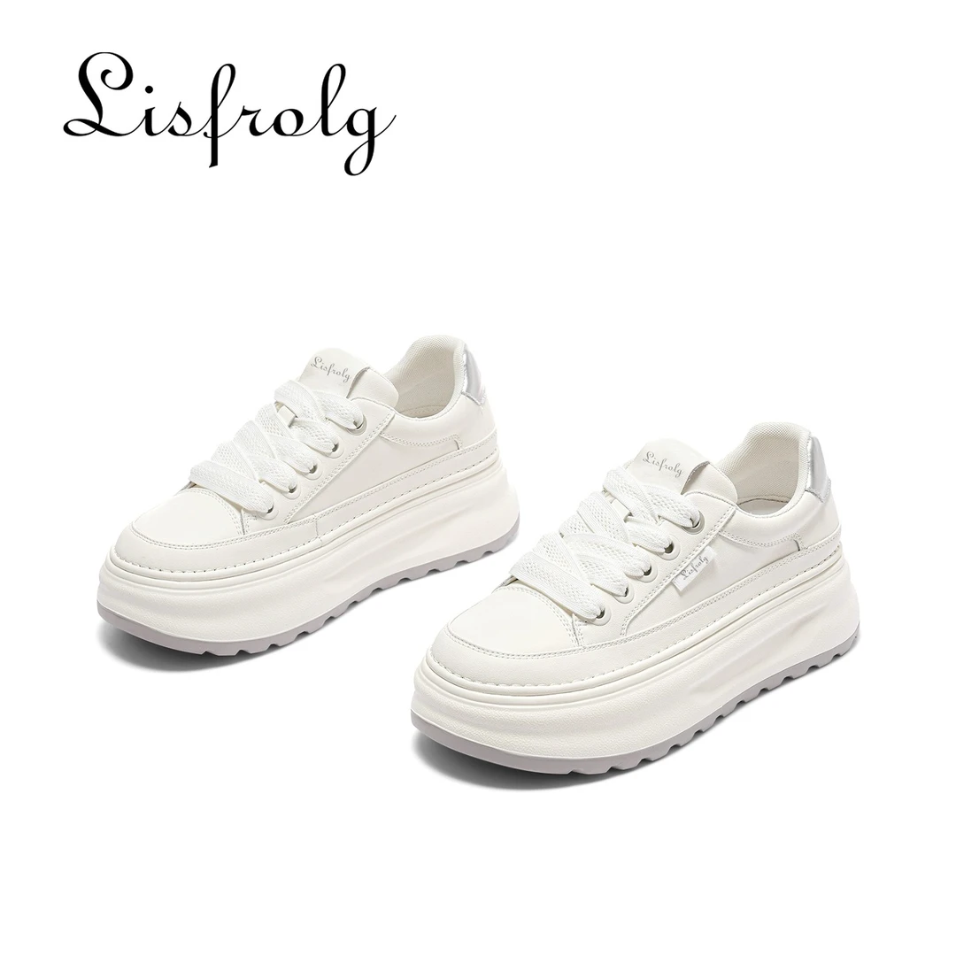 【静水流深】黎丝菲尔2024新潮流厚底休闲鞋女百搭学院风板鞋松糕鞋