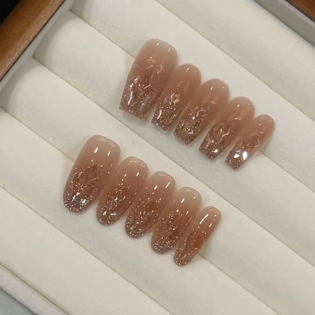 香槟碎钻*【现】百搭腮红日常款穿戴甲十片装