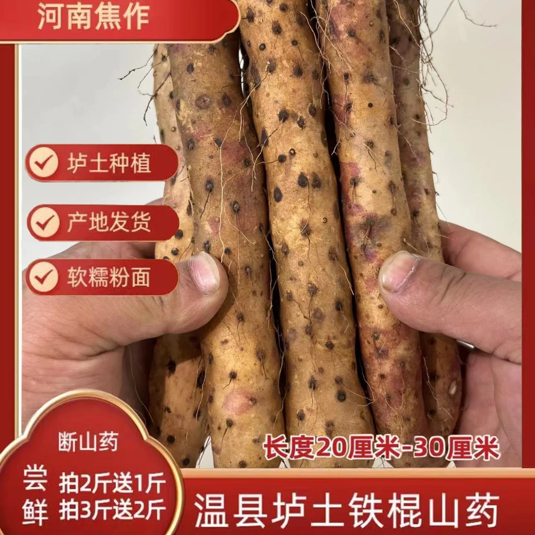 （断山药）温县垆土铁棍山药断山药怀山药3斤5斤农产品产地直发
