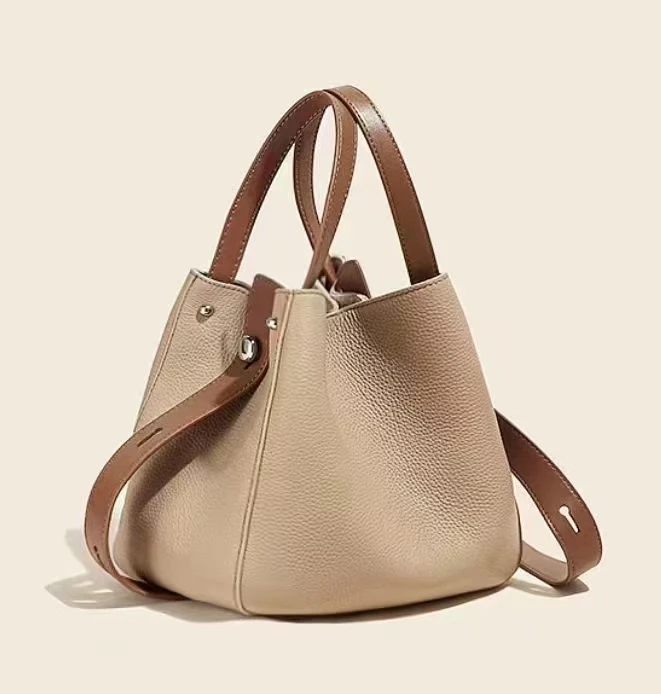 6798菜篮子真皮时尚百搭韩式轻奢女士单肩包简约休闲小众气质