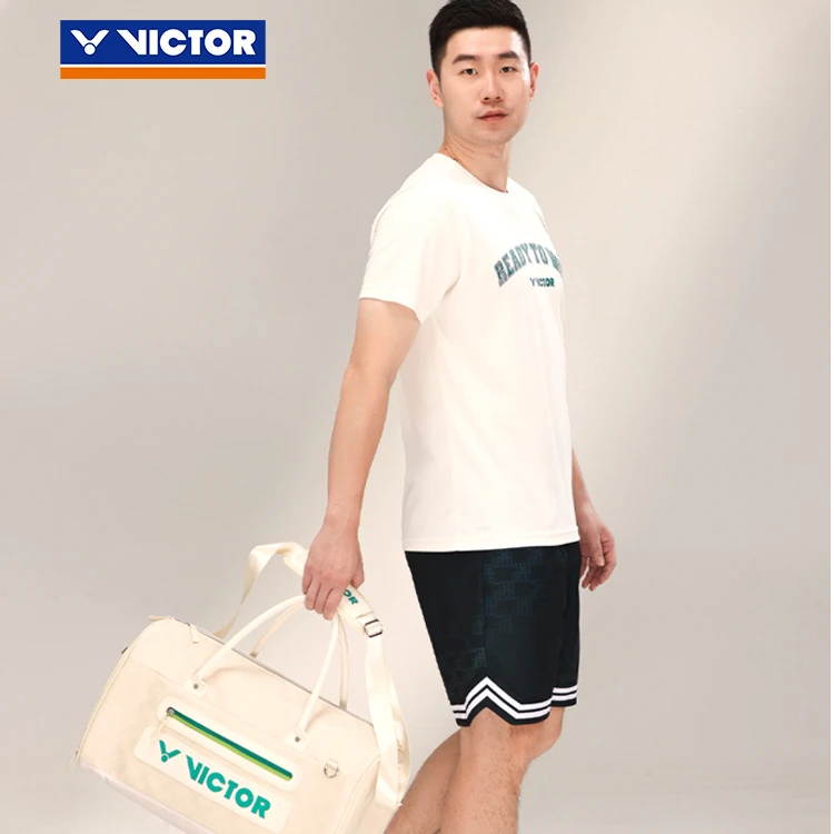 正品VICTOR胜利白色休闲男士羽毛球包单肩斜跨手提旅行包BG5520