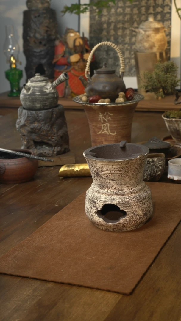 【闪购商品】全手工制作  耐火紫砂青铜福禄炭炉