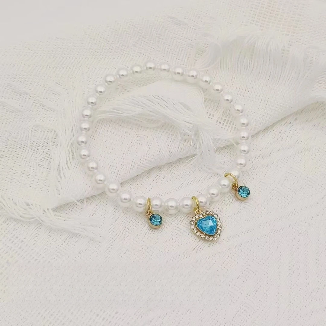 宠物项链项圈猫咪狗狗拍照道具中小型犬可调节脖圈宠物仿珍珠项链