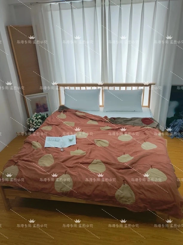 有毛病幕古五层双人夏被可机洗梨不开你橘色200*230～4斤