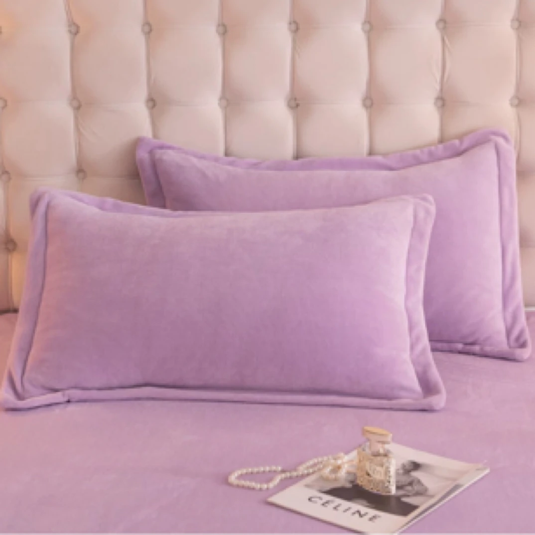 牛奶绒纯色枕套48*74微瑕～G916