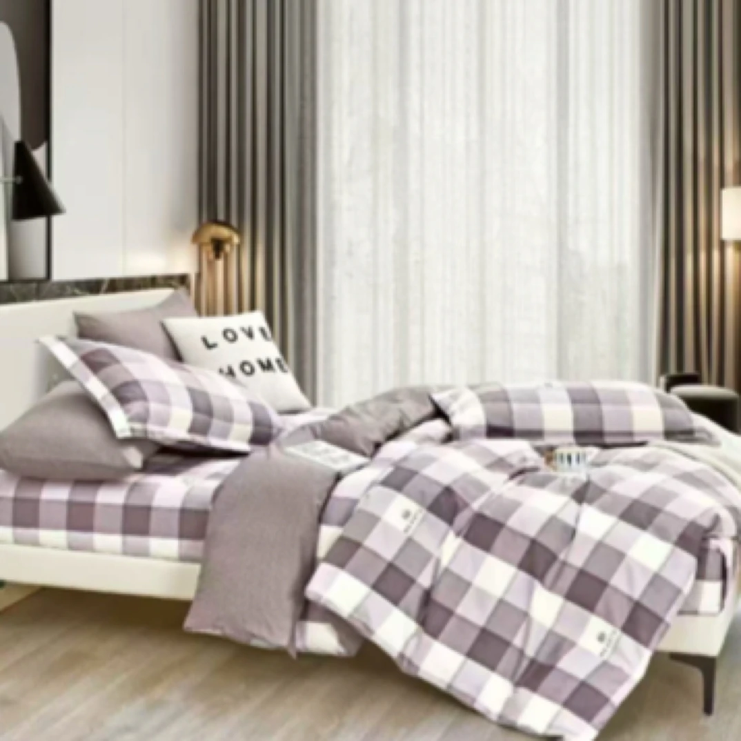 悠悠草纽扣AB版被套单人（160*210）～梵华-咖 A982