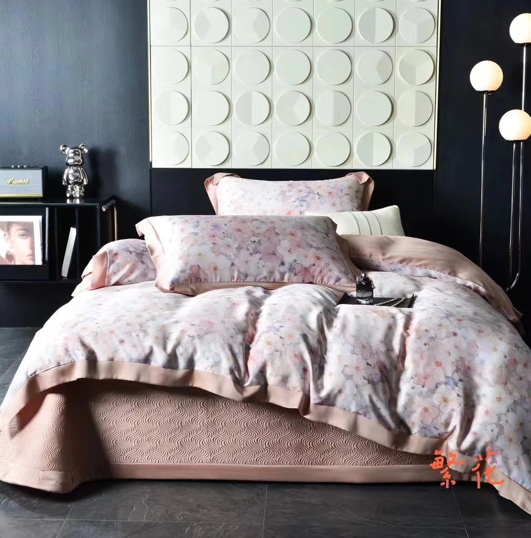 数码印花床盖四件套标准200*230～T024繁花微瑕