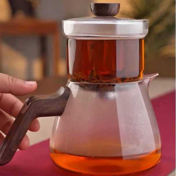 磁吸无杆飘逸杯高硼硅耐热玻璃茶水分离冲茶器懒人功夫茶具