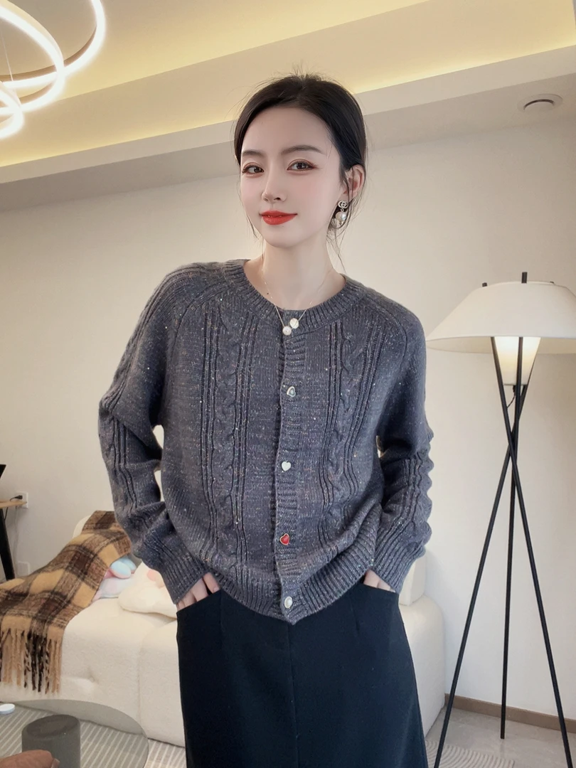 【小乔定制】星语心愿~时尚百搭羊毛针织上衣外套软糯长袖针织衫