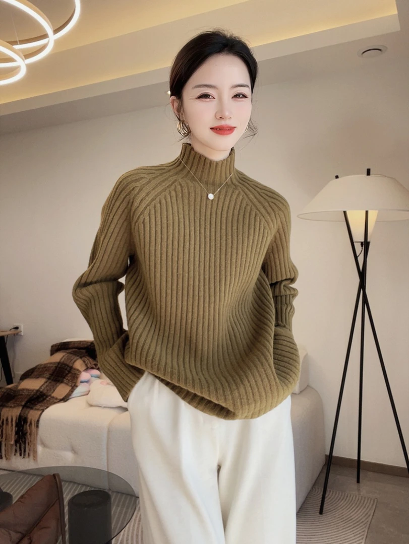 【小乔定制】日落大道~秋冬时尚韩版网红风保暖亲肤半高领针织毛衣