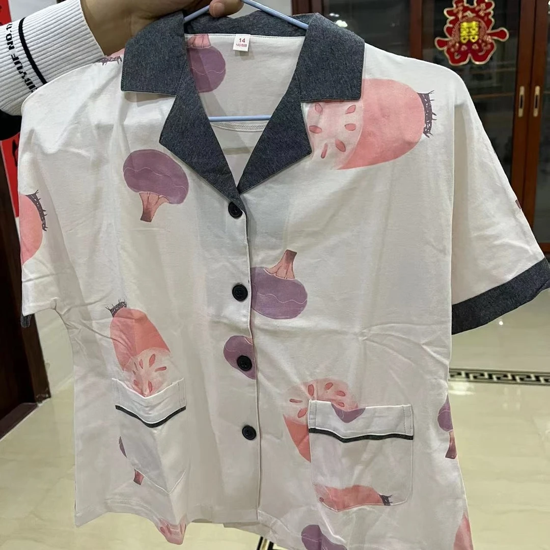 【楠宝】亲子睡衣男童女童春秋冬长袖大童款卡通家居服短袖337