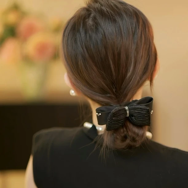 轻奢新款高级气质满钻缎面发圈大肠发圈FQ0219