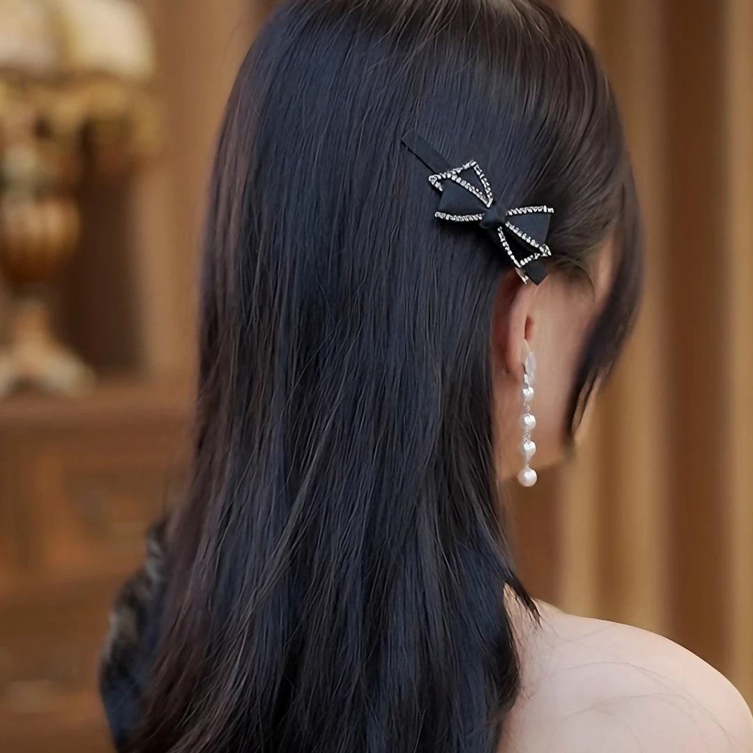 气质新款蝴蝶结发饰侧边夹刘海夹发饰抓夹碎发夹鸭嘴夹