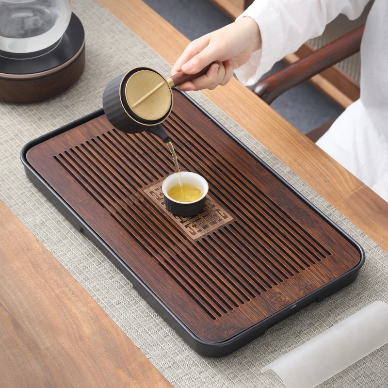 茶盘家用托盘功夫茶具2025新款茶海竹实木客厅沥水干泡小茶台