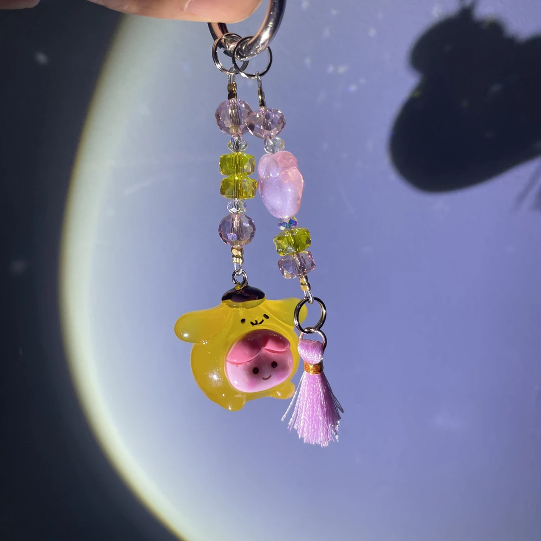 编织黄色夜光娃娃手机坠C949