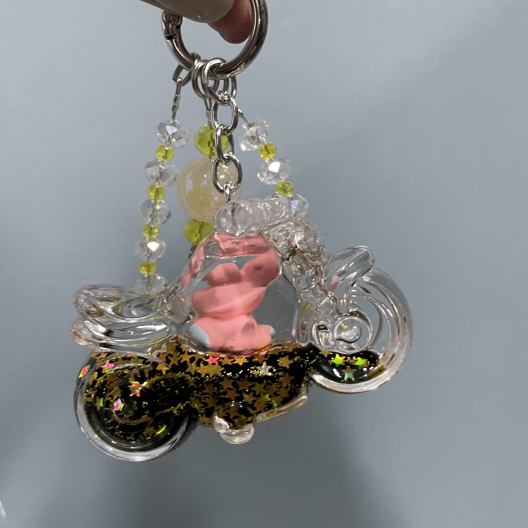 黑色流沙摩托车款手机链D448