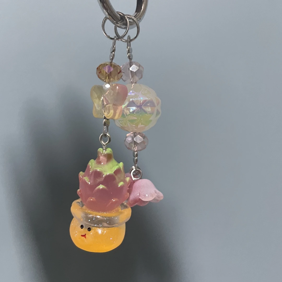 夜光火龙果盆栽手机坠D720