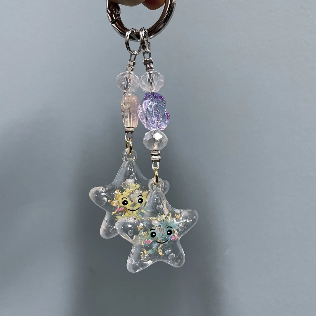 夜光一对海星手机坠D524