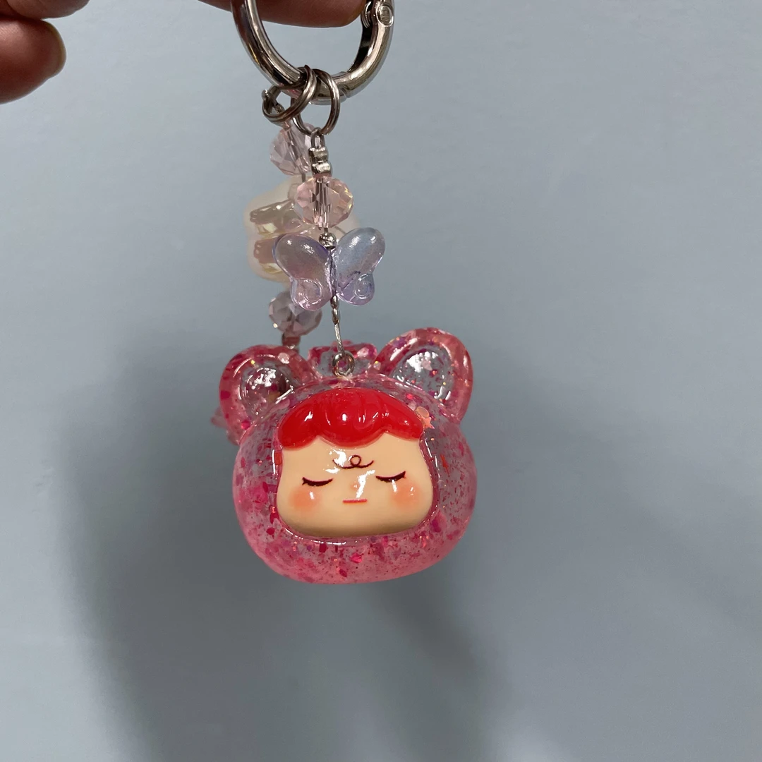 细闪大猫头娃娃手机坠D299