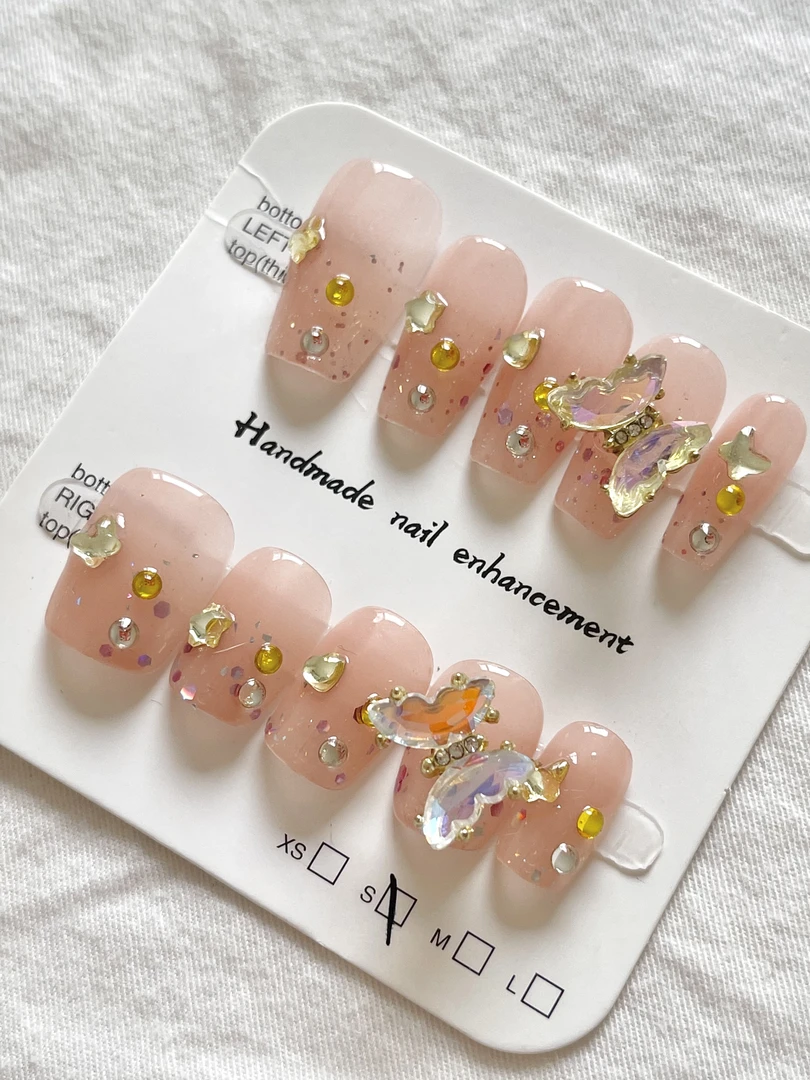 【游蝶乐园】手工穿戴甲气质显白猫眼美甲成品可拆卸十片装