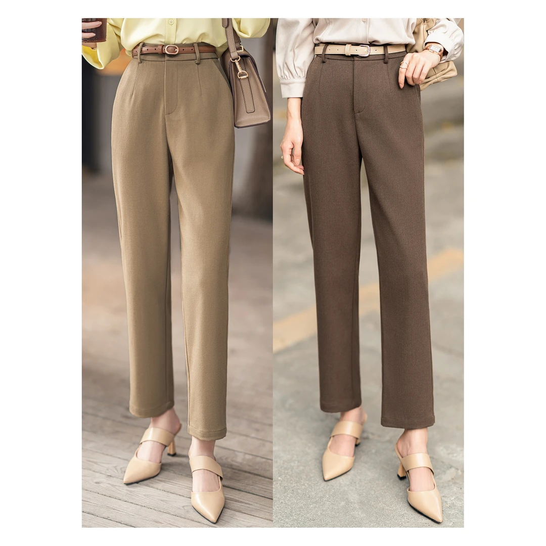 1507柒量一裁小个子多色通勤直筒休闲裤女显瘦百搭长裤子