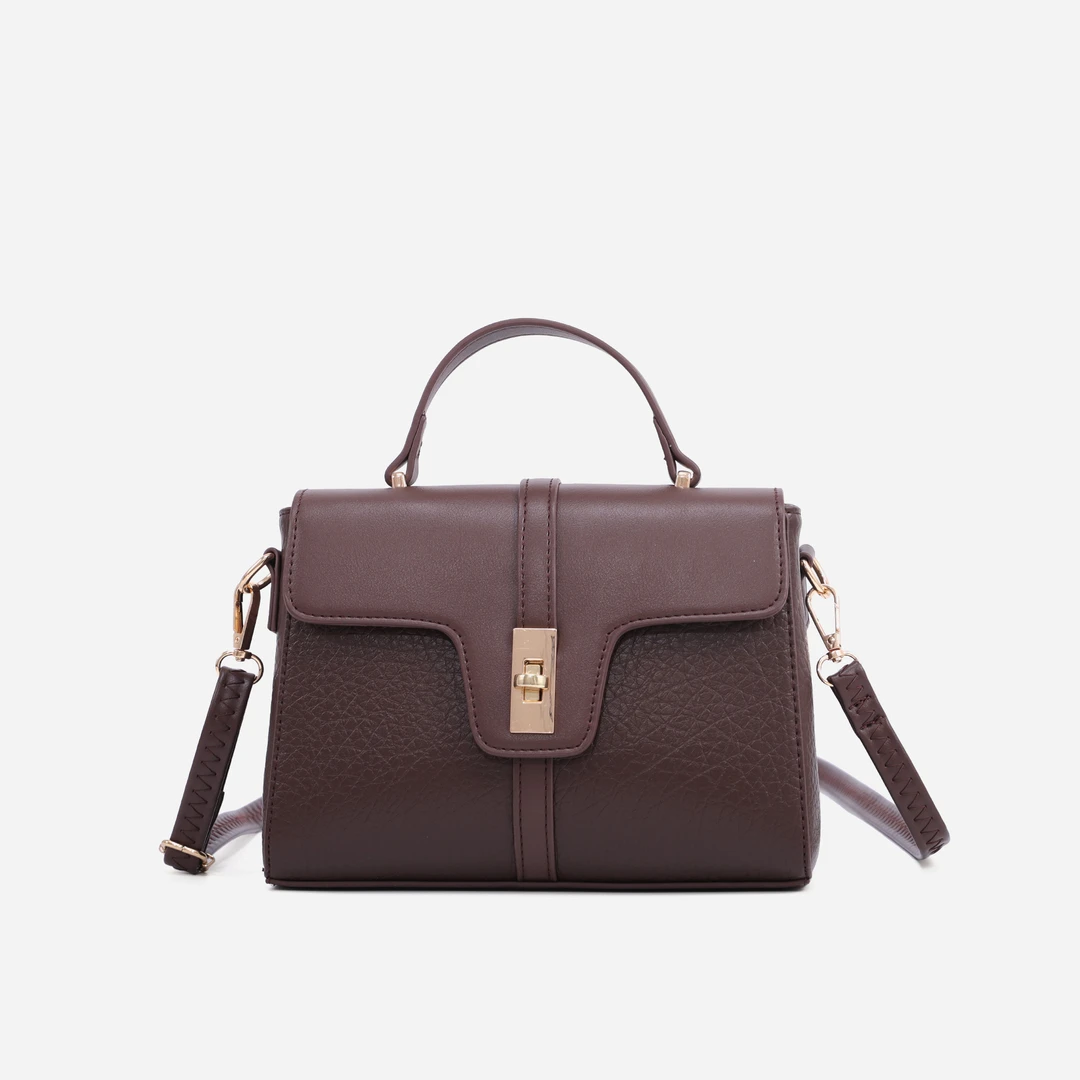 手提包经典复古大象纹女百搭斜挎包BG24084159咖啡色