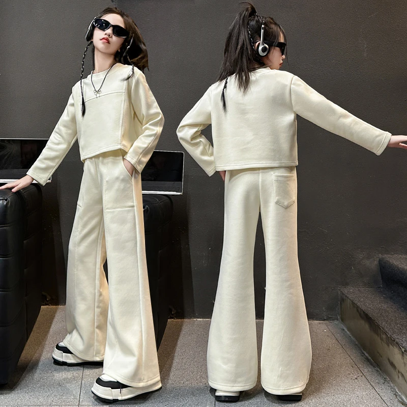 女童春秋潮流套装2024新款洋气儿童韩版百搭女孩休闲时尚两件套