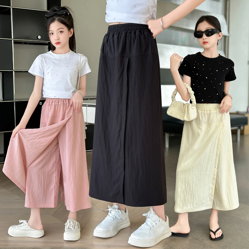 女童防蚊裤夏装裤子洋气裙裤儿童中大童宽松山本裤夏季薄款阔腿裤