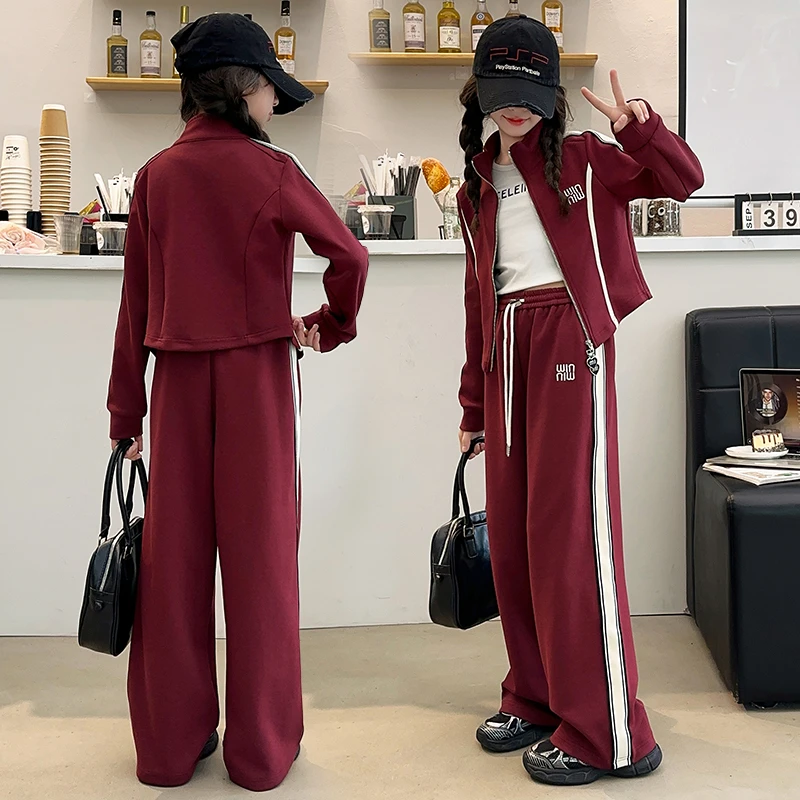 女童秋季卫衣套装童装新款女孩春秋运动长袖开衫长裤两件套洋气女