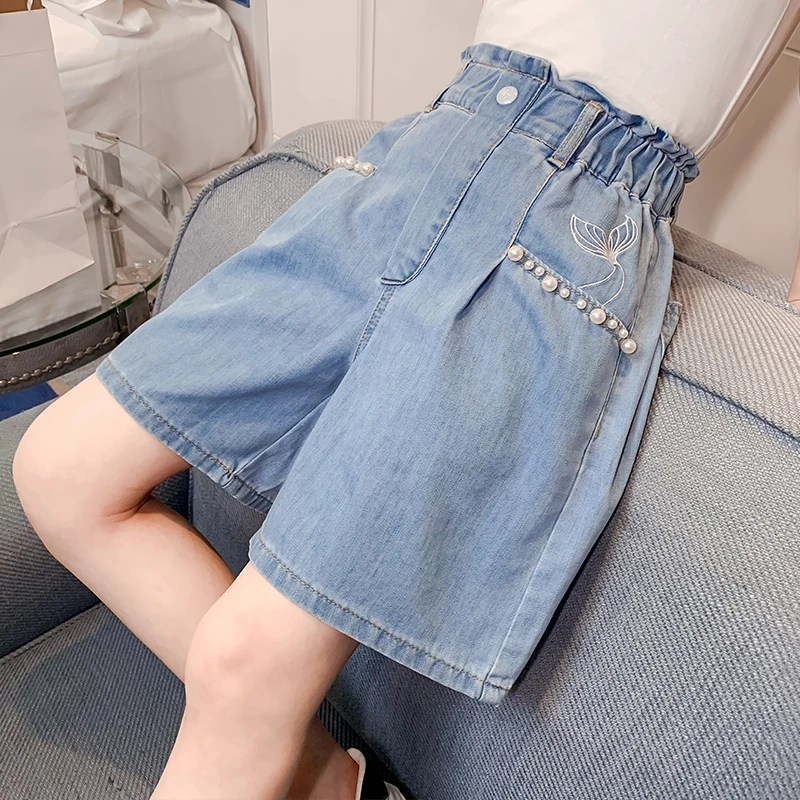 女童牛仔短裤2024新款夏装网红儿童中大童百搭热裤夏季薄款裙裤潮