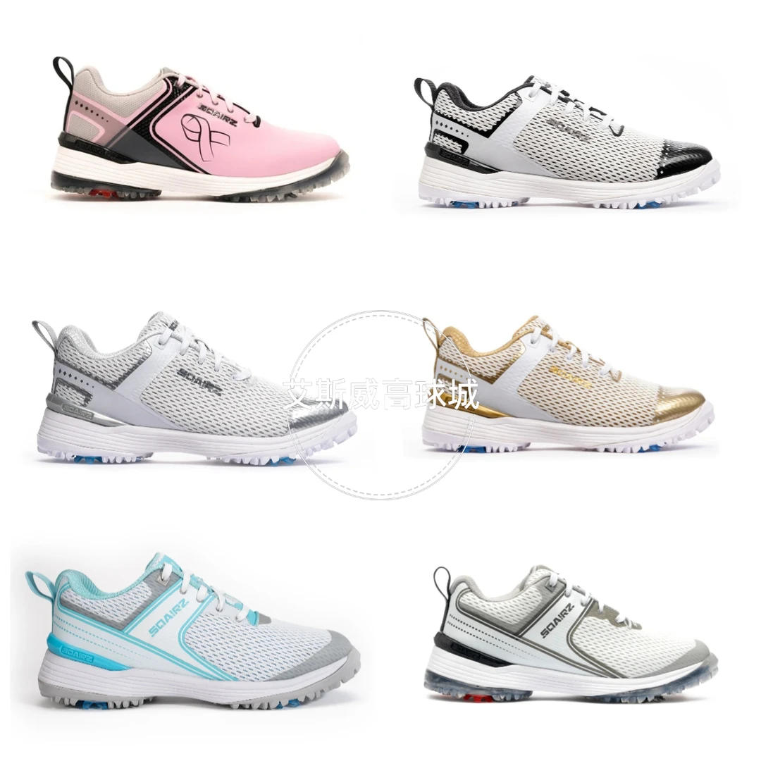 SQAIRZ高尔夫球鞋防滑运动鞋抓地带钉高尔夫女鞋透气防水轻便减震