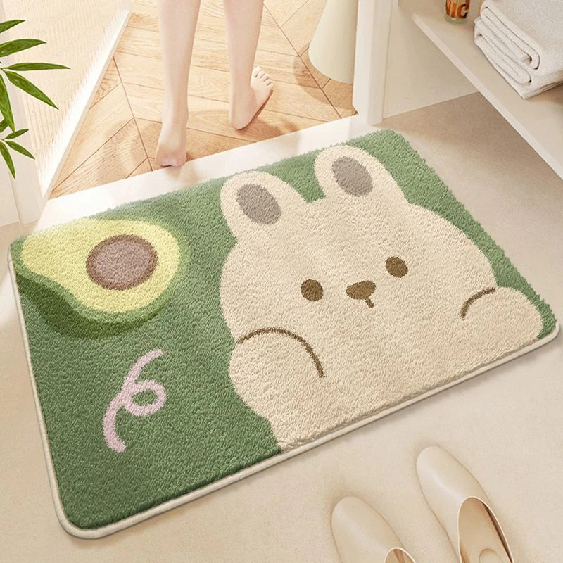 仿羊绒地垫吸水耐脏浴室门垫进门脚垫可爱毛绒洗手间厕所防滑地毯