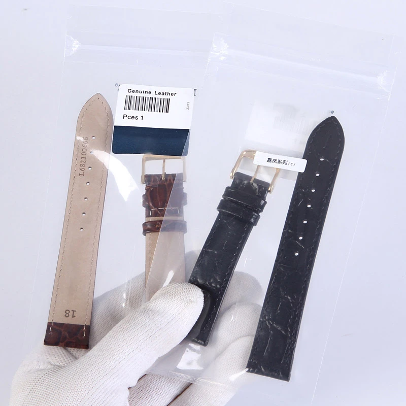 适配浪琴真皮表带嘉岚瑰丽军旗L4超薄款牛皮鳄鱼纹适用手表链18mm