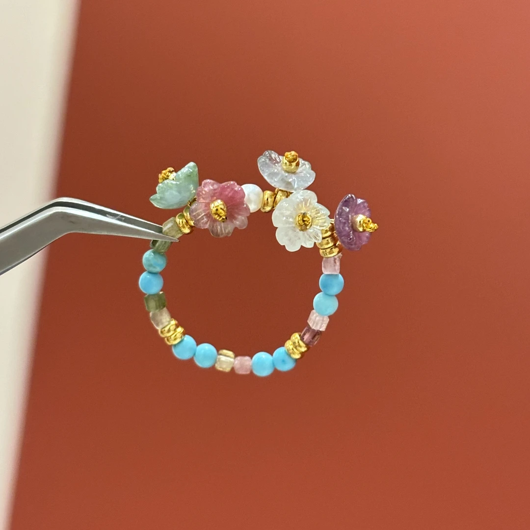 非金属木质戒指 x-524小花朵戒指时尚国风