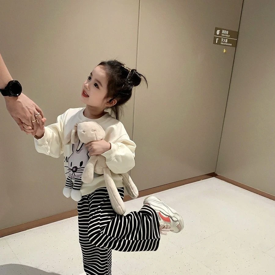 女童春秋套装卫衣秋季童装2024新款儿童休闲套装女宝宝洋两件套装