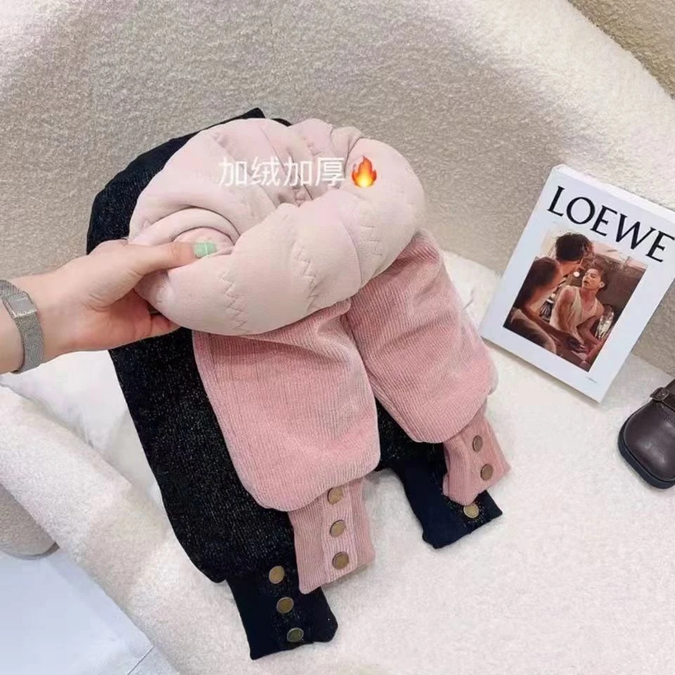 女童棉裤三层加绒加厚夹棉外穿一条过冬裤子特厚儿童保暖裤