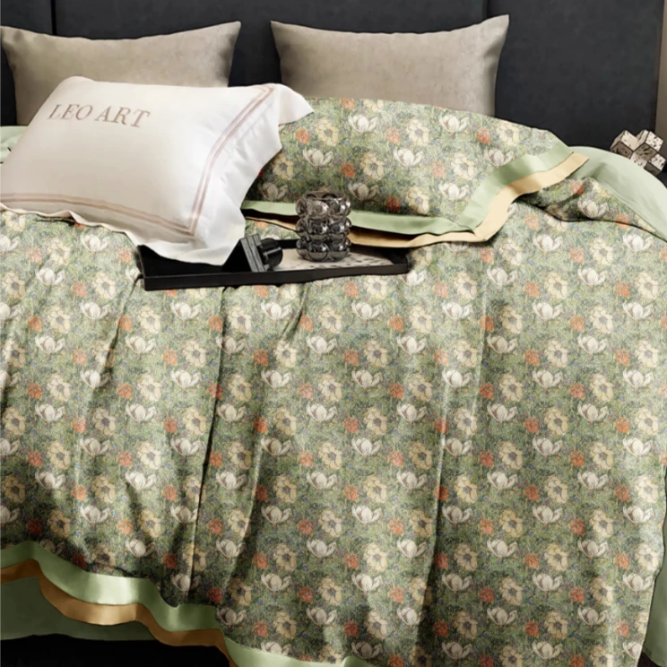 B4981 纯棉100s御棉活性数码印花双人床单 芬奇245*250轻奢小碎花