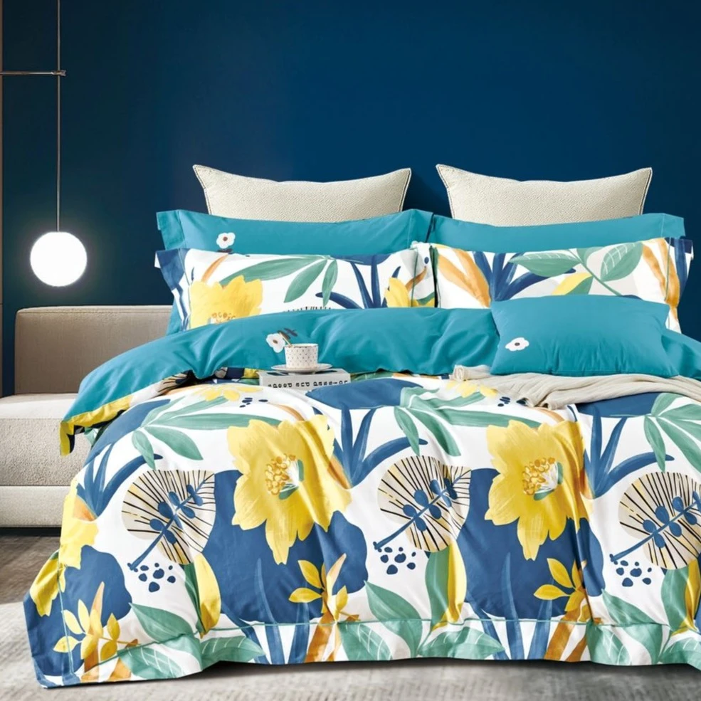 B1955 标准133*76纯棉活性柔棉双人床单 丛林夏梦240*250柔软透气