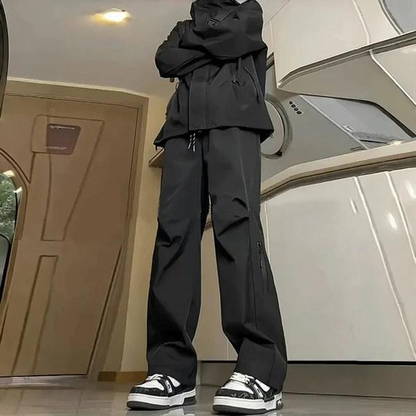 防风工装裤直筒休闲冲锋裤男款潮春秋季美式机能vibe裤户外登山裤