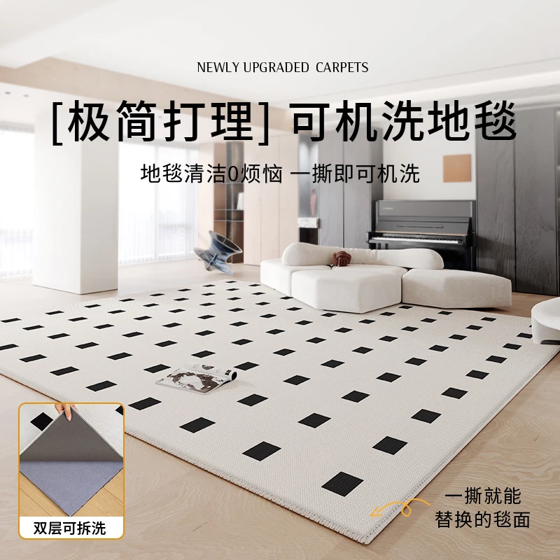 可拆洗地毯阳台客厅茶几垫大面积加厚防滑卧室垫床边毯网红卧室垫