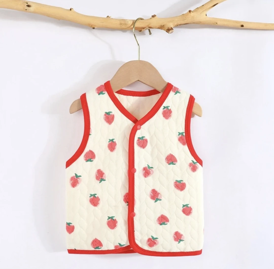 福字小马甲保暖空气棉草莓满月小兔宝宝A类婴儿新生儿连体衣护肚