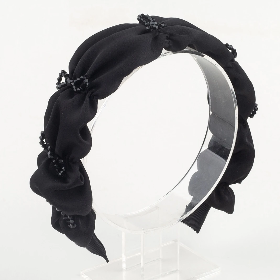 高级感气质时尚黑蝴蝶结高颅顶发箍百搭可调节头箍女发夹发饰头饰