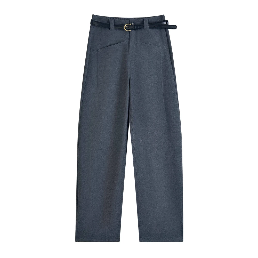 【垂感弯刀裤】2025春新款高腰垂感女简约显瘦时尚遮肉直筒裤84142