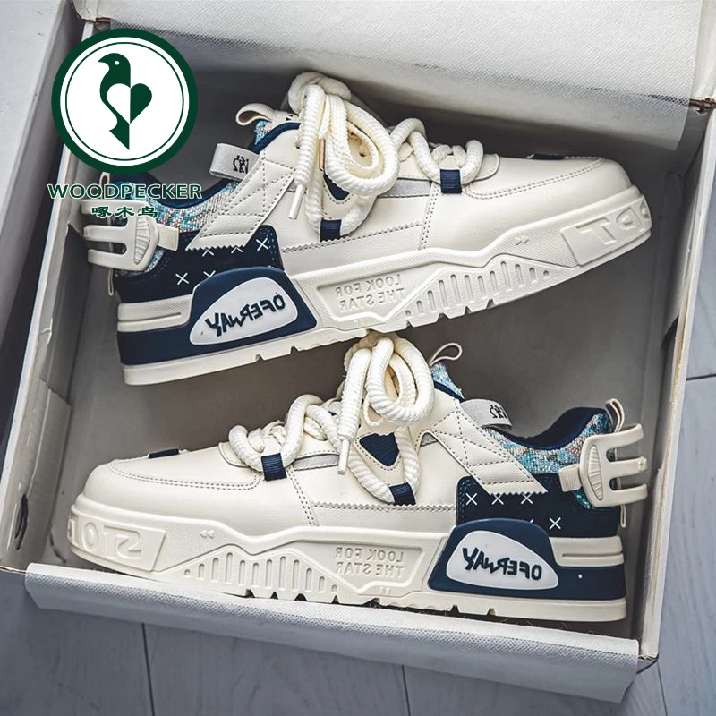 啄木鸟秋冬季高帮男鞋2024新款加绒保暖棉鞋休闲工装鞋子男款潮鞋