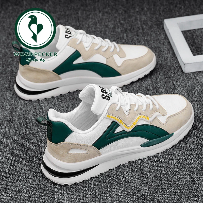 啄木鸟男鞋2024年新款潮流网面透气运动休闲跑步青少年老爹百