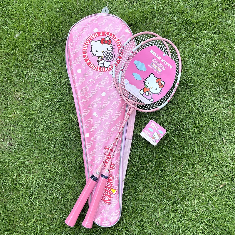 正品麦斯卡联名凯蒂猫羽毛球拍粉色可爱女生对拍耐用训练羽拍控球